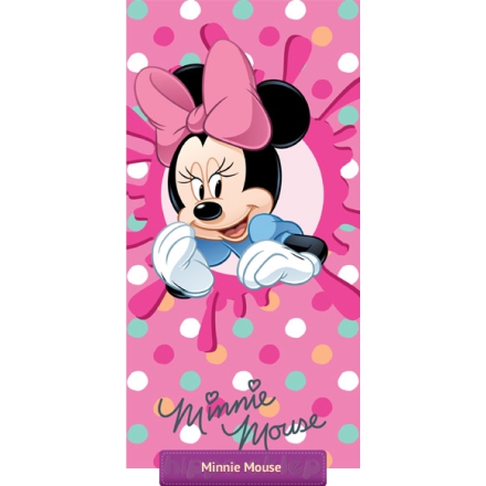 Pink kids towel with Disney Minnie Mouse dots, Faro
