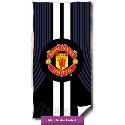 Manchester United football beach towel 75x150, black with white stripes