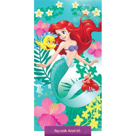 Ariel Little mermaid kids beach towel 70x140, green