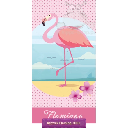 Teen's towel with Flamingo theme 70x140, multicolor 