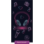Beach and bath towel, headphones and notes 70x140