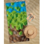 Kids towel with Minecraft 3D cube