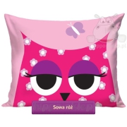 Large pillowcase with owl 50x80 or 70x80, pink