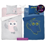 Owl theme glow in the dark bedding 100x160