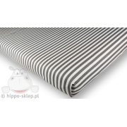 Striped flat sheet in gray & white 140x200