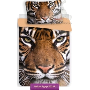 Bedding with tiger in white-brown stripes 140x200 or 135x200