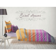 Bedding with colorful stripes orange violet