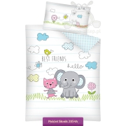 Baby bedding with little kitty & elephant 100x135 or 90x120