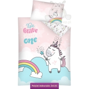 Baby bedding with Unicorn 2652C pink Detexpol 5901685636254