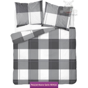 Chequered pattern satin cotton bed linen 150x200