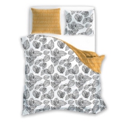 Botanical design bedding with a leafs pattern