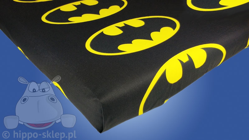 Batman theme yellow-black kids flat sheet 140x200 cm