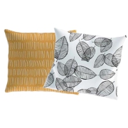 Pillowcase with sketched leaves