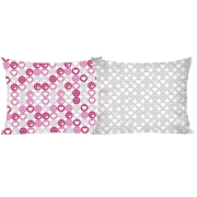 Large pillowcase with gray and pink hearts