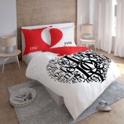 Adult bedding Me & You red and white, 2966-A, Detexpol