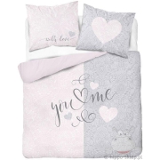 Pink gray bedding You and Me 160x200 or 180x200