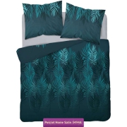 Satin cotton bed linen with tropical leaves 200x200 + 2x 50x60