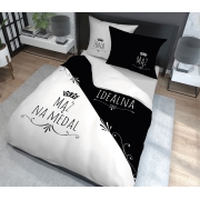 Marriage bedding with inscriptions Wife & Husband for a medal, 200x220 or 200x200