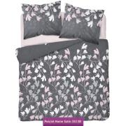 Cotton satin bedding magnolia flowers 160x200, 150x200, 140x200