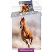 Bedding with beautiful bay horse 140x200, 150x200, beige 
