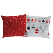 Christmas pillow cover with bauble and three decor 50x60 or 70x80 cm