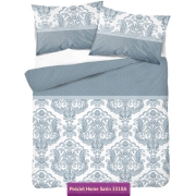 Royal cotton satin bed linen 200x200 + 2x 50x60 steel-gray