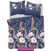Satin cotton bedding with wildflowers