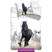 Bedding with black horse