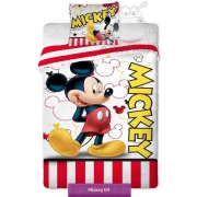 Bedding with Mickey Mouse strips