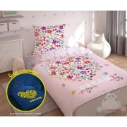 Bedding with flowers glow in the dark
