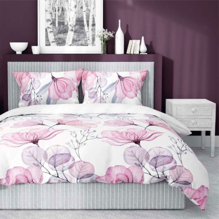 Flowers them cotton satin bed linen 200x200 or 220x200