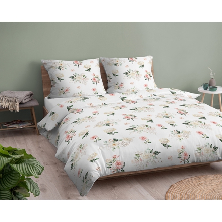 Floral rose motif theme satin bedding 180x200 