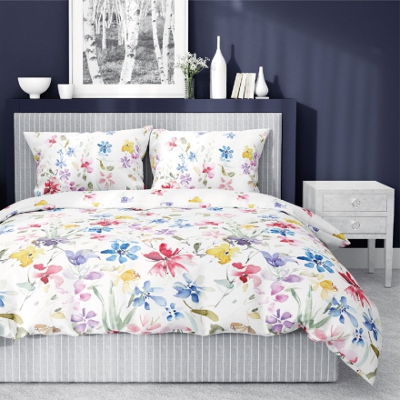 Satin bed sets sets with a floral design 200x200