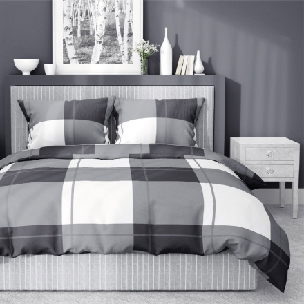 Sets of satin bed linen in shades of gray