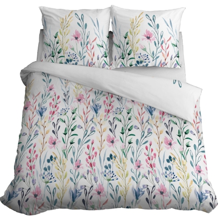 Meadow in flowers - bedding with a botanical design 180x200