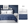 Navy blue satin bedding set with ornaments
