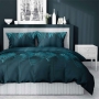 Green cotton satin bedding with leaves 3494A