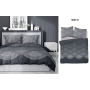 Gray cotton satin bed linen with an ethnic motif 220x200