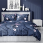 Floristic bed linen made of cotton satin, 200x220 cm