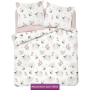 Satin cotton bedding with roses 140x200, 150x200 or 160x200, white