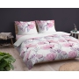 Pink floral pattern satin bed linen 180x200 cm