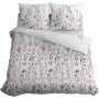 Satin bed linen with flowers and creepers 180x200 and 200x200