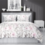 Cotton satin bedding with floral motif 160x200