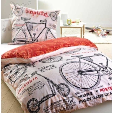 Retro style bedding with old bicycle 150x200