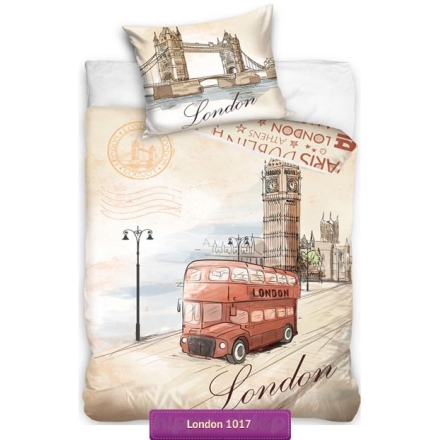 Big Ben & London bus bedding set 140x200 or 150x200