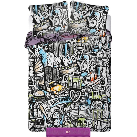 Graffiti with US symbols teen's bed linen 150x200