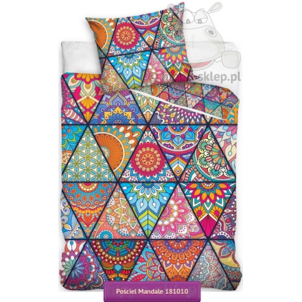 Bedding with colored mandala
