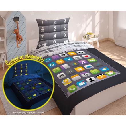 Bedding with iphone & glowing effect