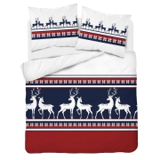 Flannel bedding with reindeer 160x200 + 2x 70x80